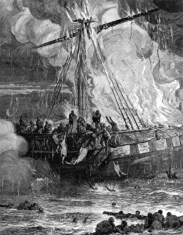 Perished: The ship, Cospatrick in flames