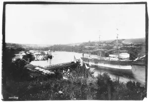 Fowey: Ship in dock, at Fowey