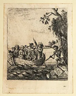 Master Painter: Ship of Fools with skeleton, 18th century