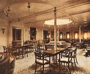 Gillow: Ship interiors: the drawing room of the Amerika, 1905