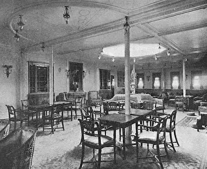 Waring: Ship interiors: the drawing room of the Amerika, 1905