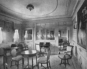 Waring: Ship interiors: the writing room of the Amerika, 1905
