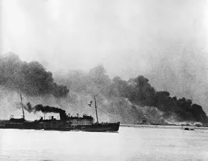 Evacuations: Ship leaving Dunkirk carrying defeated British