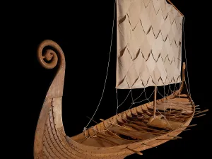 Oseberg: Ship model, Swedish History Museum, Stockholm, Sweden