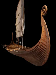 Oseberg: Ship model, Swedish History Museum, Stockholm, Sweden