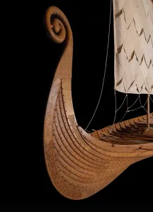 Oseberg: Ship model, Swedish History Museum, Stockholm, Sweden