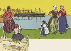 Antwerpen: Ship passes by Dutch villagers