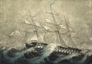 Schooner: Ship in Squall, 19th Century