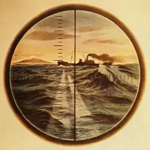 Periscope: Ship in Submarine Periscope