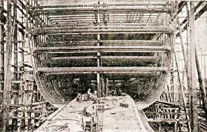 Caronia: Shipbuilding - Longitudinal Section of RMS Caronia, Cunard
