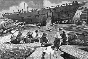 Shipwright: Shipbuilding, After Winslow Homer, 1873