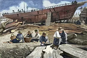 Shipwright: Shipbuilding, After Winslow Homer, 1873