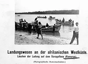 Unloaded: Shipment of goods the Sanaga in Cameroon, 1908