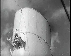 Blows: A Ships Funnel Blows Out Smoke