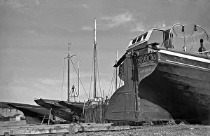 Harwich: Ships lined up on a beach