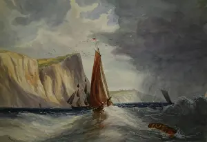 Smyth: Ships on a rough sea at Dover, Kent