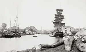 Exeter: Ships at the Timber Wharf, Exeter