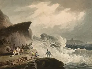 Shipwrecked: Shipwreck off a rocky coast, c.1815