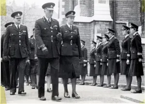 Epaulettes: Shirley Becke and others at Inspector Sandy funeral