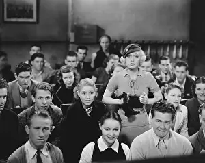 Amazement: Shocked audience in theater