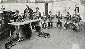 Tyneside: Shoemaking Class, Training Ship Wellesley, North Shields