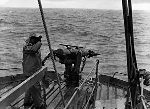 Whaling: Shooter with harpoon on a whaler