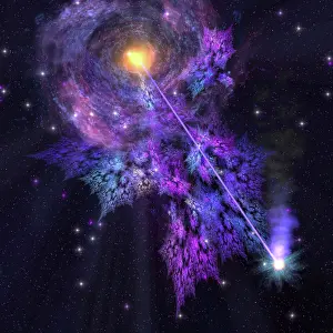 Twisted: A shooting star radiates out from a black hole in the ?