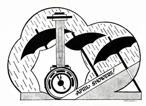 Umbrellas: Shop window design, April Showers!