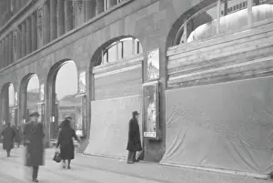 Seizure: Shop windows destroyed during a Communist demonstration