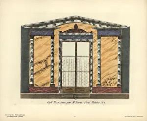 Lefuel: Shopfront of Cafe Tesse, 1 Quai Voltaire, Paris, circa 1800