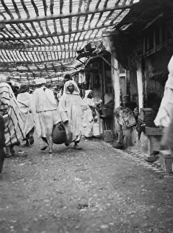 Roofed: Shopping street in Fez, 1930