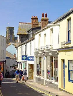 Salcombe: Shopping street in Salcombe, Devon