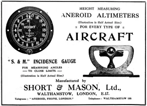 Altimeter: Short & Mason S.&M. Incidence Gauge. S.&M. Altimeter