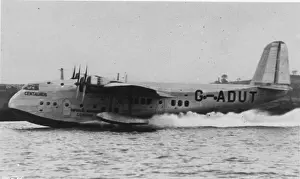 Taking Off: Short S23 C Class Imperial, (side view, taking-off)