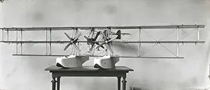 Triplane: Short Triplane seaplane front view