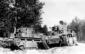 Pinsk: Shot down Soviet tanks at Bialystok, 1941