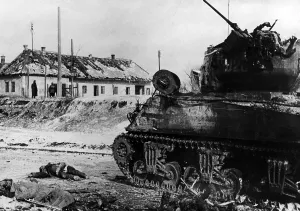 Lend: Shot down Soviet tanks at Szekesfehervar, 1945