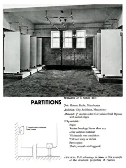 Cubicles: Shower partitions at public baths, Moston, Manchester