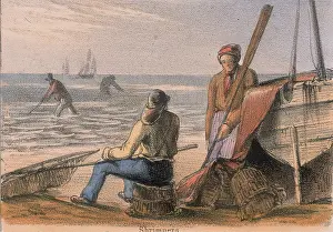 Utility: Shrimpers on the beach with their hand nets