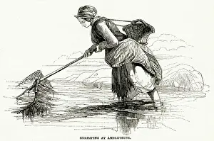 Shrimping: Shrimping at Ambleteuse 1858