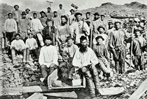 Siberia. Workers in a gold mine on