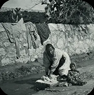 Laundress: Sicily - Woman doing the laundry, Syracuse