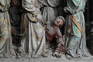 Firmin: Sick man, choir screen, Amiens Cathedral, Picardy, France