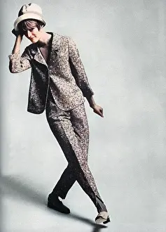 Shantung: Sidwall floral trouser suit, 1965