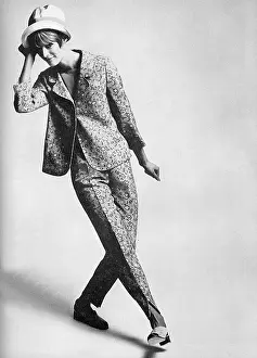 Shantung: Sidwall floral trouser suit, 1965