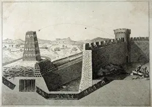 Diagrammatic: Siege in action, with siege weapons