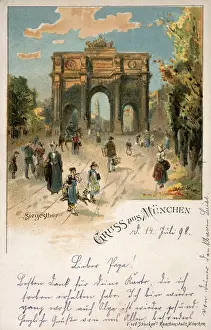 Watercolours: The Siegestor Munich