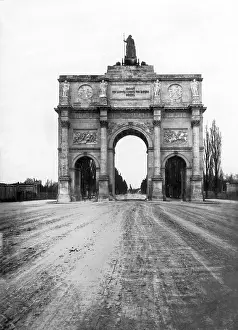 Ludwigstrasse: The Siegestor (victory gate) in Munich around 1900