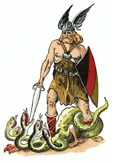 Teutons: Siegfried, German legendary figure, full length