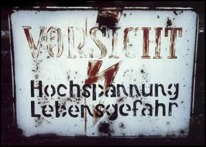 Morbid: Sign Danger High Voltage Auschwitz